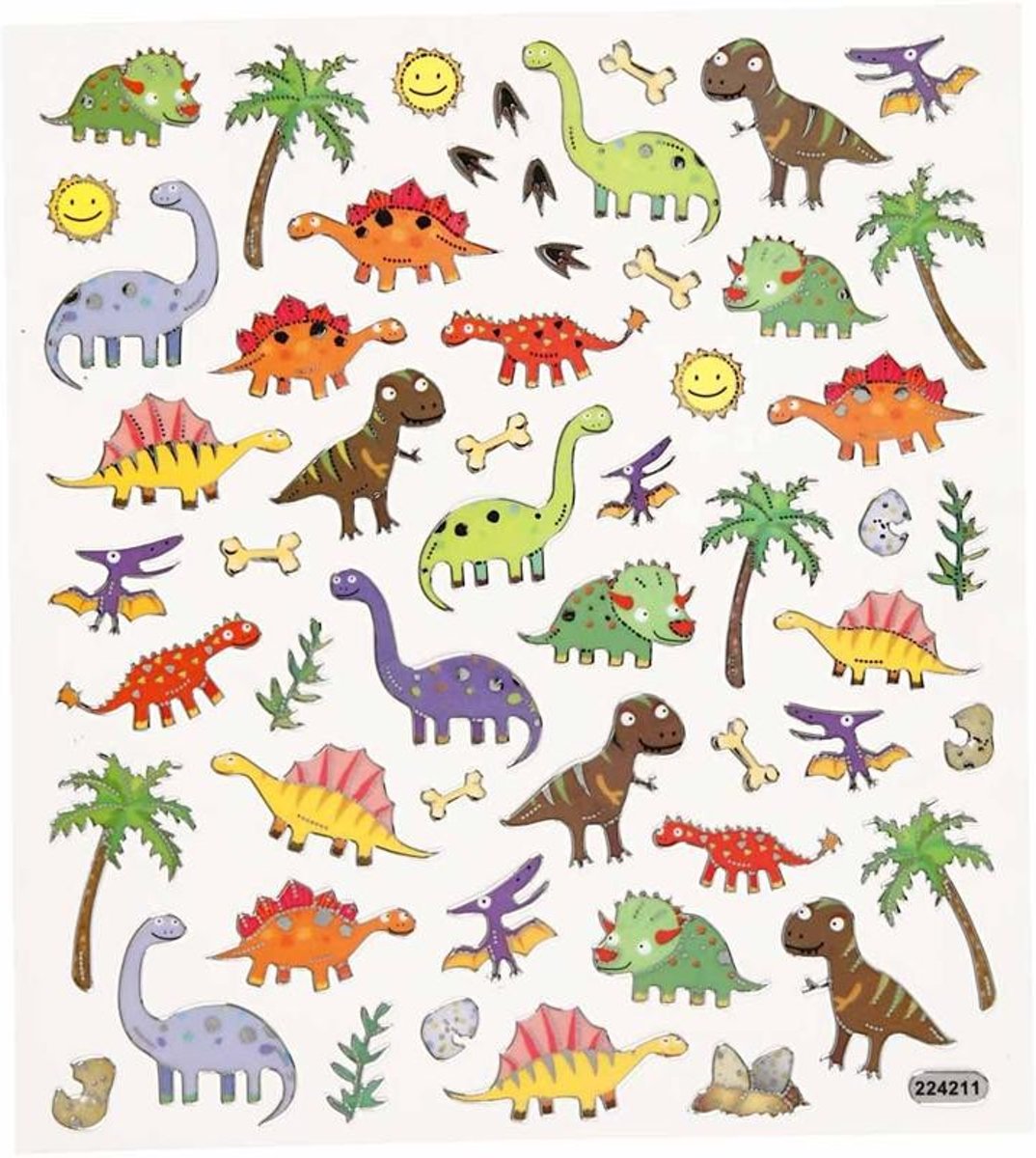 Fancy stickers, vel 15x16,5 cm, dinosaurus, 1vel [HOB-28946]